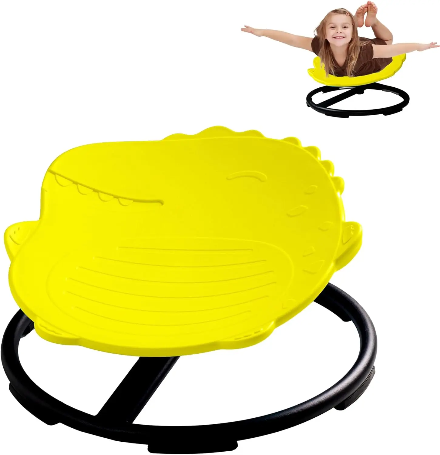 Dinosaur Spinning Chair for Autistic Kids – Kids Sensory Swivel Chair, Sit and Spin Toy for Balance & Coordination, Autism & ADHD Sensory Spinner Seat, Non-Slip Design, 360° Rotating