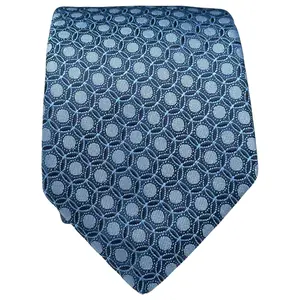 BISSE Necktie - Micro Fabric Men's Tie, Blue Patterned Tie, Men's Necktie