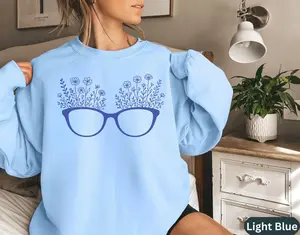 Floral Glasses Optometry Short Sleeve T-SHIRT / Sweatshirt , Cottagecore Eye Care Professional Gift