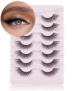 Cat Eye Lashes Mink Lashes Fluffy Eyelashes Cat Eye False Lashes Fox Eye Lashes 7 Pairs F02
