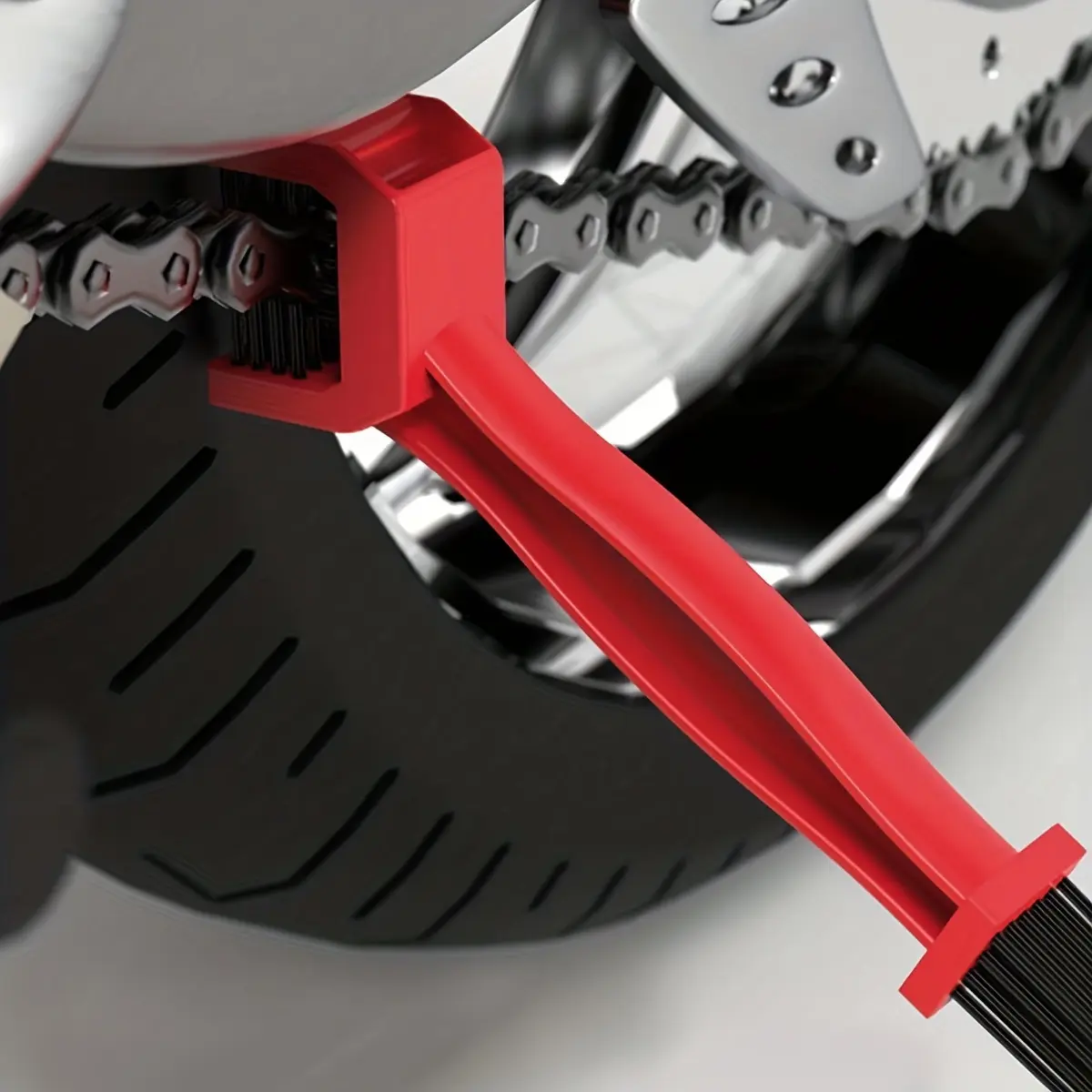 3-Sided Chain Brush for Bicycles, Motorcycles & Bmx Chain, Road Bike Accessories, Bicycle Chain Cleaner, Road Cycling Gear, Quick & Efficient Cleaning Tool, Durable Ergonomic Design for Easy Maintenance