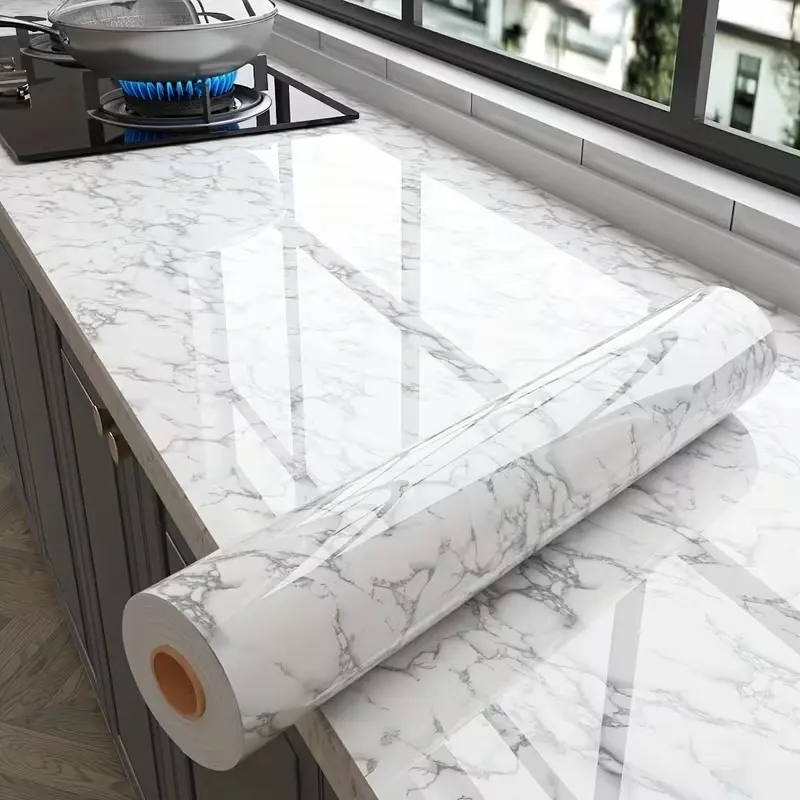 Self-Adhesive High-Temperature Resistant Peel and Stick Wallpaper - Waterproof, Oil-Proof Renter Friendly Decorative Sticker for Kitchen Counter Decor, Accent Wall, Home Improvement