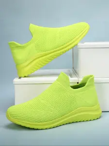 Women's Minimalist Breathable Lightweight Sneakers, Knitted Running Shoes, Casual Comfortable Sports Running Shoes, All-match Round Toe Slip on Shoes for Daily Wear