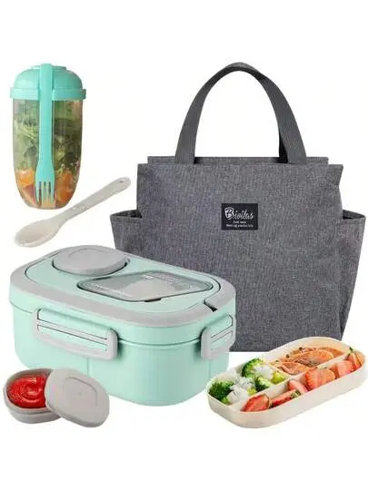Gray Set (lunchbox + Salad Cup + Food Bag)