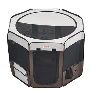 VEVOR Foldable Pet Playpen, 36 inch Portable Dog Playpen, Crate Kennel for Puppy, Dog, Cat, Premium Waterproof 600D Oxford Cloth, Removable Zipper, for Indoor Outdoor Travel Camping Use (Octagon, M)