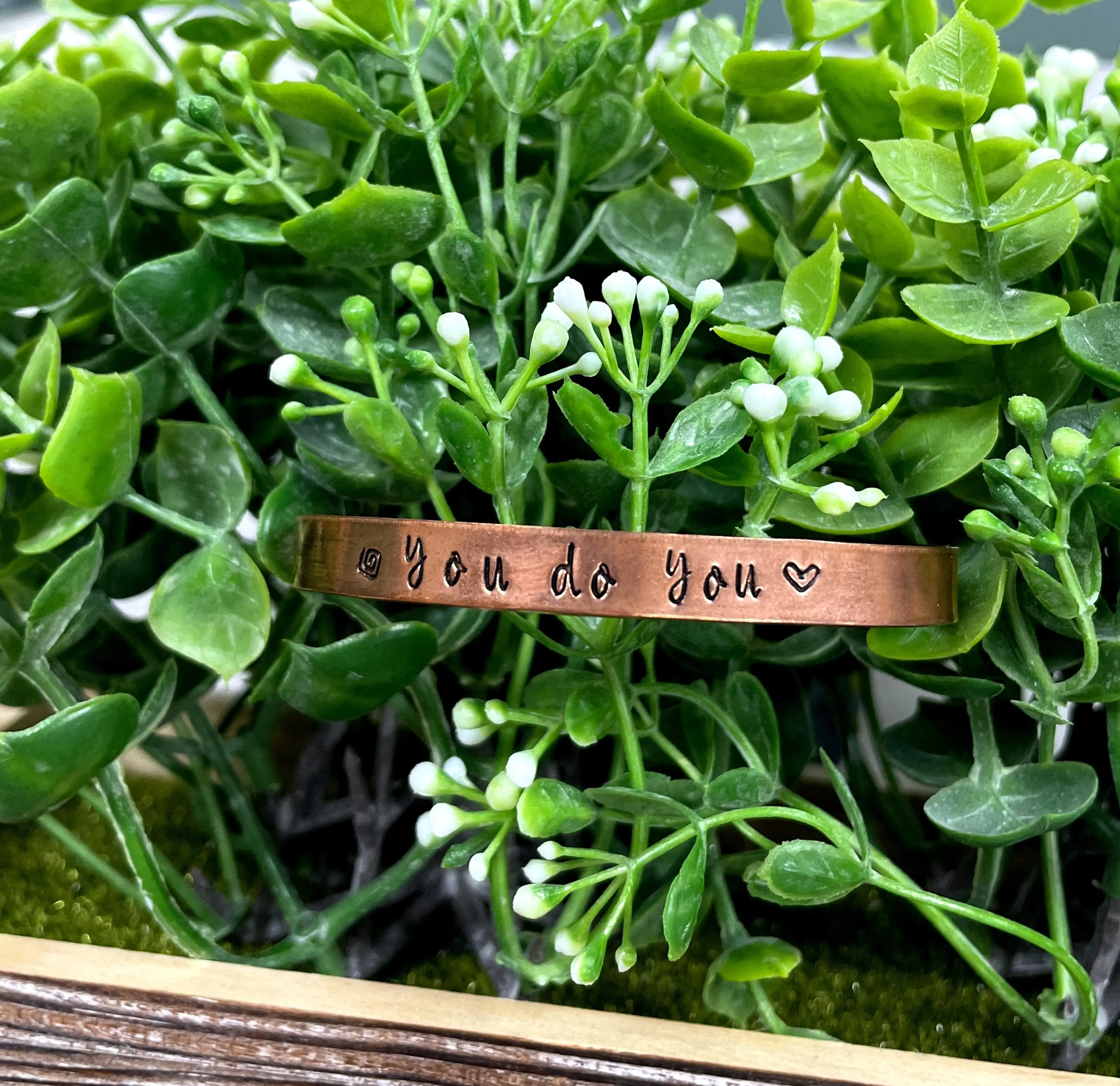 Hand Stamped Cuff Bracelet “You do you” - Can be d