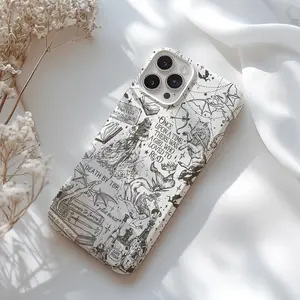 Fantasy Book Phone Case for iPhone 17/16/15/14/13/12/11 - Dragon & Reader Design, Dark Academia Aesthetic, Book Lover Gift, Trendy & Protective, High-Definition Custom Printing