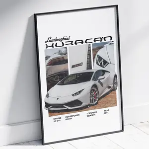 Lamborghini Huracan Poster Print - High-Quality Standard Wall Art Decor on Premium Luster Photo Paper, Easy to Hang, Safe Delivery