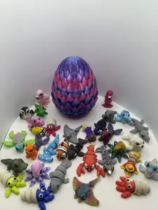 Mini Animal Collectibles - Assorted Sea Life Critters & Figurines for Kids & Collectors 10 Adorable 3D-Printed Ocean Animals in Fun Containers Perfect for Gifting Collecting or Sensory Play