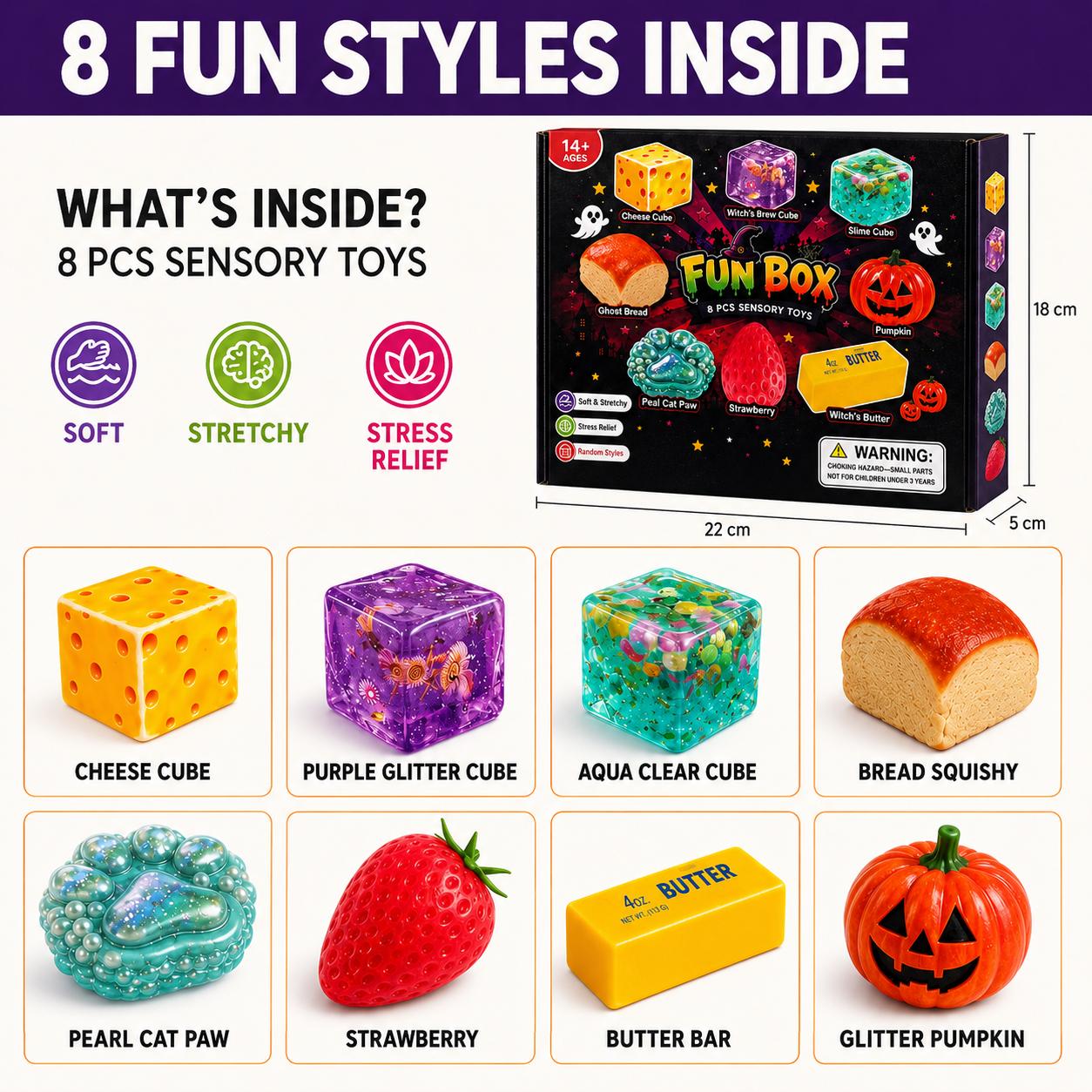 8-Piece Halloween Squishy Surprise Box, Sensory Fidget Squeeze Toy Set, Soft Stretchy Stress Relief Toys, Indoor Leisure Activity, Halloween Gifts & Party Favors 8-Piece Halloween Squishy Surprise Box, Sensory Fidget Squeeze Toy Set, Soft Stretchy Stress Relief Toys, Indoor Leisure Activity, Halloween Gifts & Party Favors