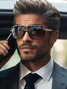 Fashion Trendy Vintage Pilot Metal UV Blocking Polarized Sunglasses for Both Men And Women, Ideal for Outdoor Activities Like Cycling, Trendy Shades