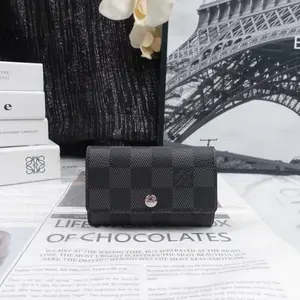 Pre-owned Louis Vuitton Coated Canvas Small Leather Goods Damier Graphite Black Key Holder T10352339
