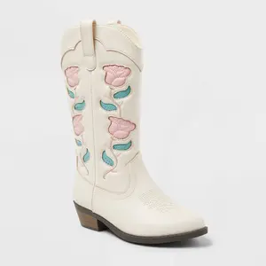 Kids' Emberly Embroidered Western Boots - art class