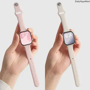 Women Slim Silicone Strap for iWatch S10/S9/SE/S11, Luxury Slim Thin Wristband