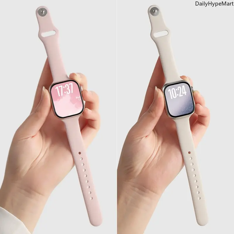 Women Slim Silicone Strap for iWatch S10/S9/SE/S11, Luxury Slim Thin Wristband, Smart Watch Accessories, Accessories