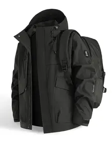 2026 New Outdoor Hooded Jacket, Couple Windproof Waterproof Breathable Casual Spring Fall Coat, Fashion Plain Color Hiking Vest, Waterproof Windproof Outerwear