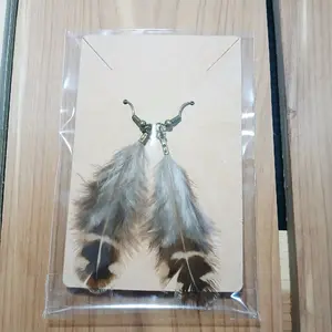 2" Natural Feather Earrings