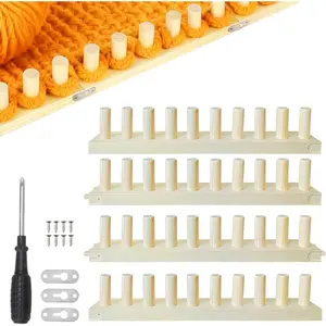 65" Chunky Blanket Loom -  Foldable  Frame - Adjustable DIY Hand Knitting Loom for Beginners - Portable Chunky Yarn Loom for 38 42 48 55 58 60 65 Inch - Relaxing Craft
