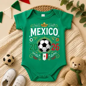(100% Cotton) Mexico 2026 Baby Onesie – Soft, Stylish & Perfect Baby BodySuit for Everyday Wear