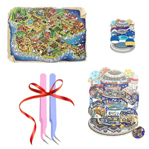 TikTok Famous 3D Miniature Stickers for Advanced DIY Healing Decals Cute Fairy Tale & Cozy House Styles Paper Material Easy Decorative Therapy for Journals Scrapbooks Students Back-to-School Gifts 2pcs Set