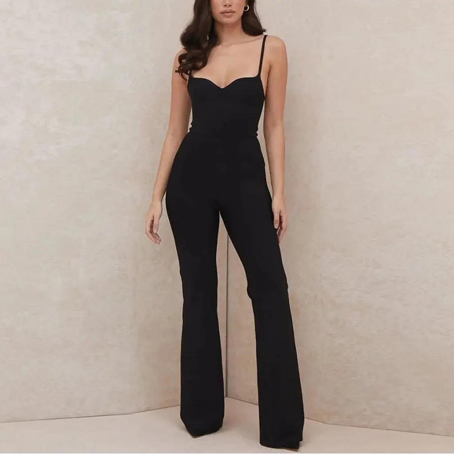 Niamh - Spaghetti Strap Bandage Jumpsuit