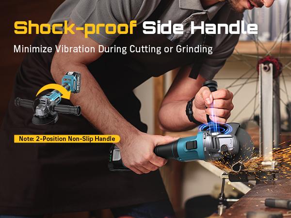 SEESII Cordless Angle Grinder Kit with 2x4.0Ah Batteries, 10000RPM Brushless Electric Metal Grinder w/ 4-1/2" Cutting Wheel, Flap Wheel, and Wool Carving Wheel for Precision Cutting & Grinding#fathersdaygift fathersdaygift