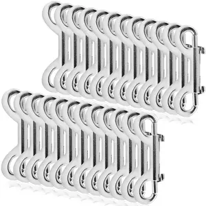 24 Pcs 4.7 Inch Silver Zinc Alloy Double Ended Bolt Snaps Hook, Double Snap Chain Clips for Dog Leash Key Chain Horse Tack Pet Feed Bucket Garage Use