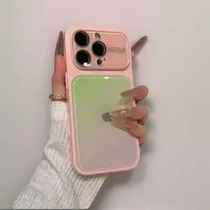 Gradient Color-Blocking Protective Phone Cover for iPhone 17 Pro Max, 16 Pro, 15, 14, 13 - Customized Full Lens Protection, Shockproof Design, Stylish High-Appearance Gradient, Ideal for Outdoor Use, Cellphone Accessories