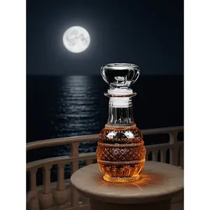 6.5oz Moonlight Water Ritual Glass Bottle with Bottle Stopper - Manifestation Jar, Crystal Charging Witchcraft Aesthetics Spiritual Decoration (1)