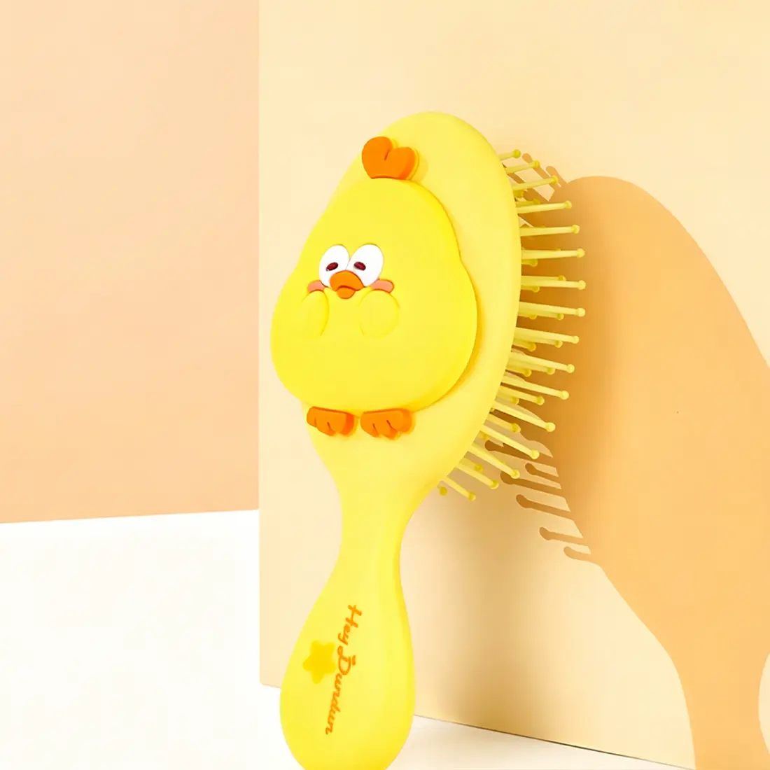 MINISO Dundun Chicken 3D Air Cushion Hair Brush - Easy Detangling, No Damage Hair Brush & Comb, Cute Scalp Massage Tool for Smooth Strands, Daily Styling & Care, Easy Detangling Hair Brushes & Combs, No Damage Hair Brushes & Combs