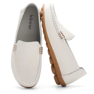Hikwuz Women's Loafers - Chic Sleek, Comfortable Grip, Flat Sole, Low Heel Microfiber Leather Slip-On Shoes, Lightweight Walking Flats for Business Office Work, Chic Sleek Loafers, Comfortable Grip Loafers