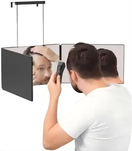 Adjustable 3 Way Mirror, Portable Trifold Mirror for Shaving, Grooming, Hair Styling, Dye Hair, Makeup, Braiding, 360 Degree Mirror