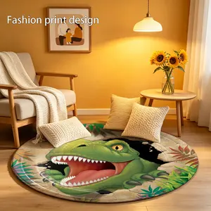 1 piece 2D flat dragon round pattern floor mat, suitable for bedroom bedside decoration, living room home furnishings, balcony decoration, hotel arrangement, entrance, kitchen, and bathroom, usable all year round