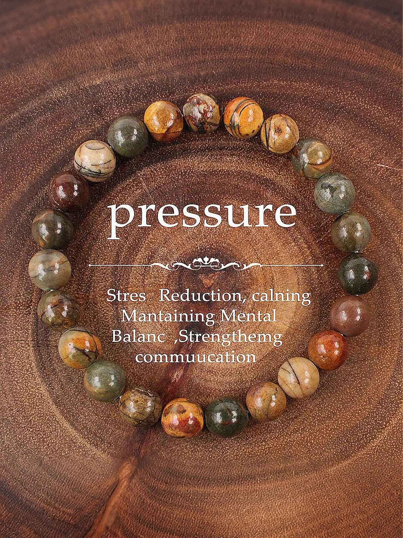 Natural Stone Beaded Bracelet, Stress Relief Calming Bracelet, Healing Crystal Bracelet, Spiritual Jewelry for Women & Men, Gift for Friends, Pretty Bracelet
