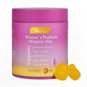 LEEFAR Her Juicy  Feminine Probiotics Gummies - All in One Solution with Slippery Elm and Prebiotics - Hawaiian Pineapple Gummies 60 Count hawaiian pineapple Women's Probiotic - Slippery Elm,XOS Prebiotics