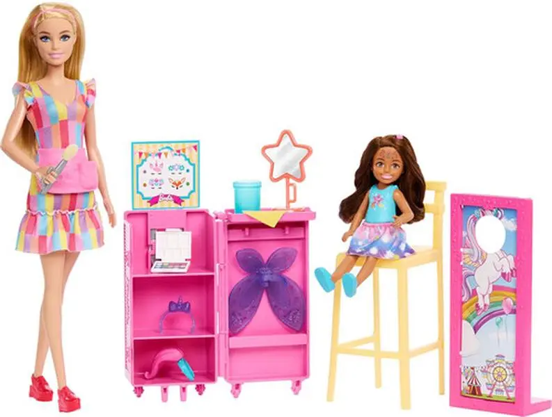 Barbie Day at the Fair Face Paint Playset, Blonde  [COLLECTIBLES] Paper Doll