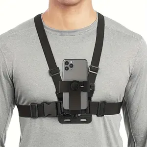 Chest Strap Cell Phone Holder,  Adjustable Cell Phone Chest Strap Holder, Outdoor Riding Chest Strap Holder, First View Shooting Accessory For Skiing, Riding, Boating, Hunting, Sports