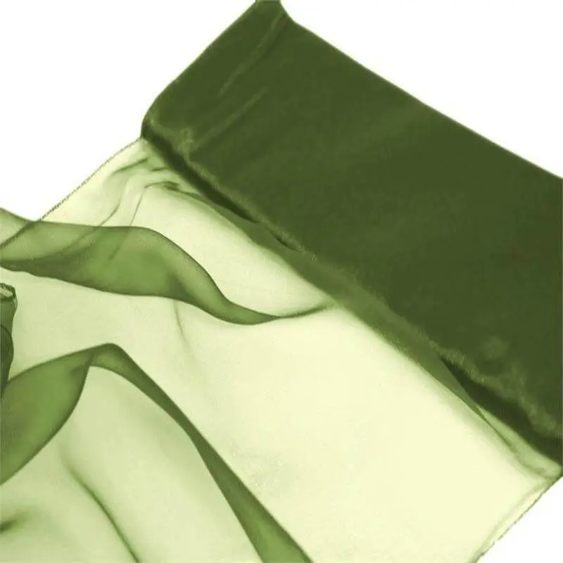 Olive Green Sheer Chiffon Fabric Bolt, 12"x10yd DIY Voile Drapery Fabric for Costumes, Decorations, Arches, Aisle & Creativity Projects
