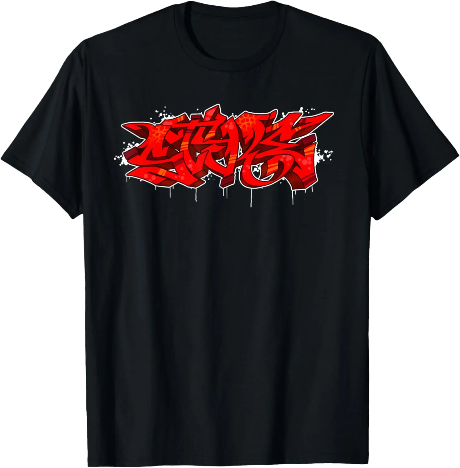Women's Distressed Graphic T-Shirt, 100% Cotton Streetwear with Graffiti Print, Comfortable Round Neck Statement Top for Everyday Wear