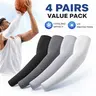 4 Pairs Cooling Arm Sleeves, UPF 50+ UV Sun Protection, Breathable Compression Sleeves for Men Women Adults, Outdoor Sports & All Seasons