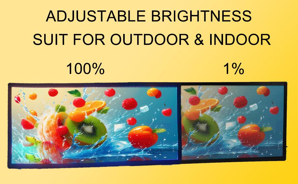 P3 Images Video Led Signs LED Display, IP65 Waterproof Outdoor Programmable Scrolling LED Sign, WIFI & USB Control, Adjustable Brightness