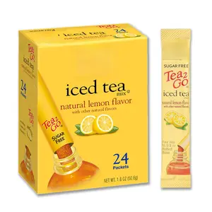 Powder Drink Mix Packets, Lemon Tea Flavor, 24 Count Singles Stix On the Go, Refreshing Sugar Free Water Flavorings