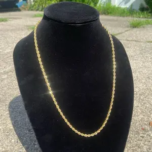 14k Gold Layered Rope Men’s Women’s Chain 24in 4mm