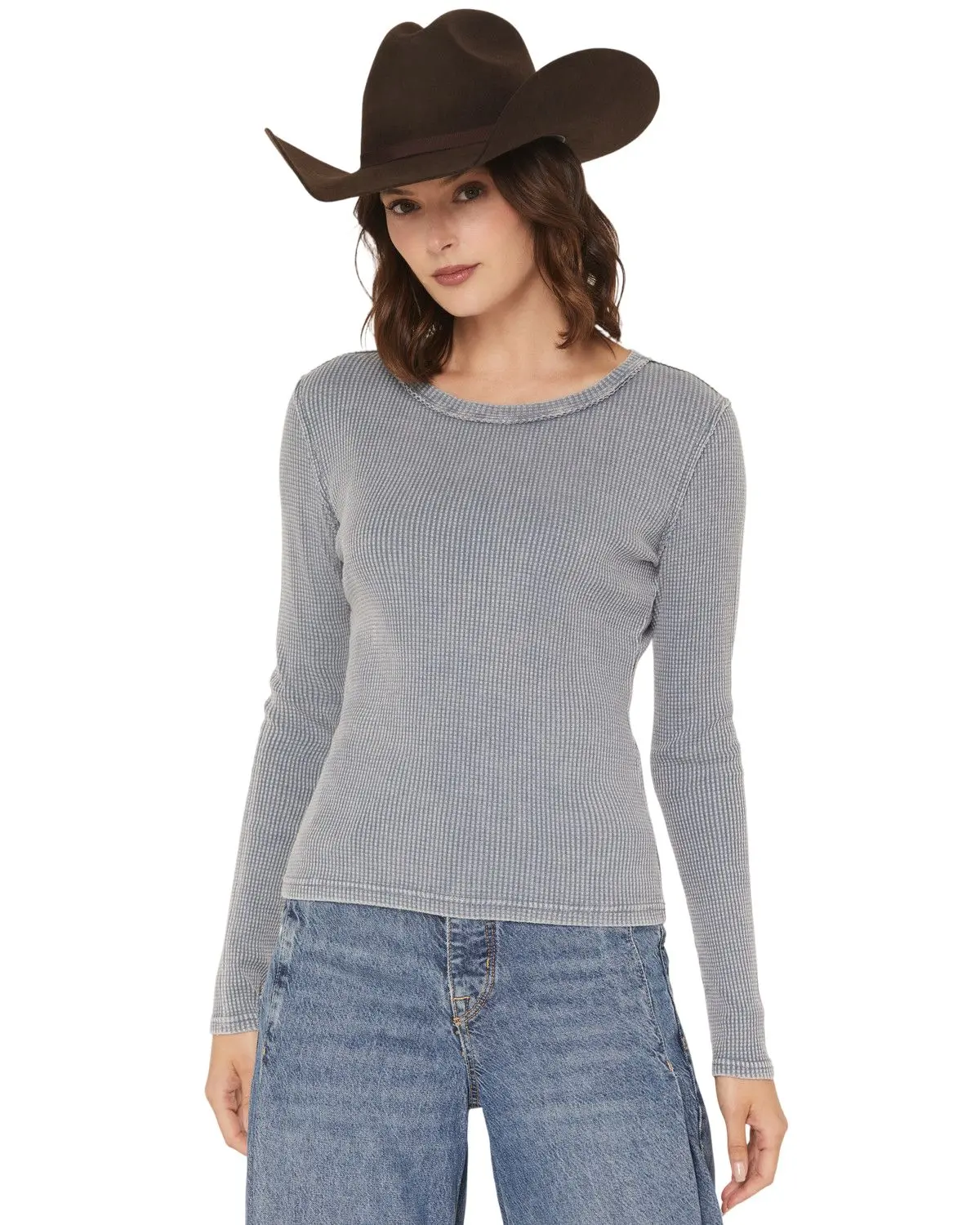 White Crow Women's Women'S Solid Long Sleeve Thermal Shirt - Pt253769bb-Blu