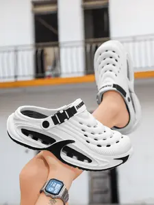 2026 Summer EVA Thick-Soled Rubber Toe-Covered Hole Shoes - Men's Poop-Stepping Feeling Non-Slip Slippers, Breathable Outdoor Beach Slippers, Footwear