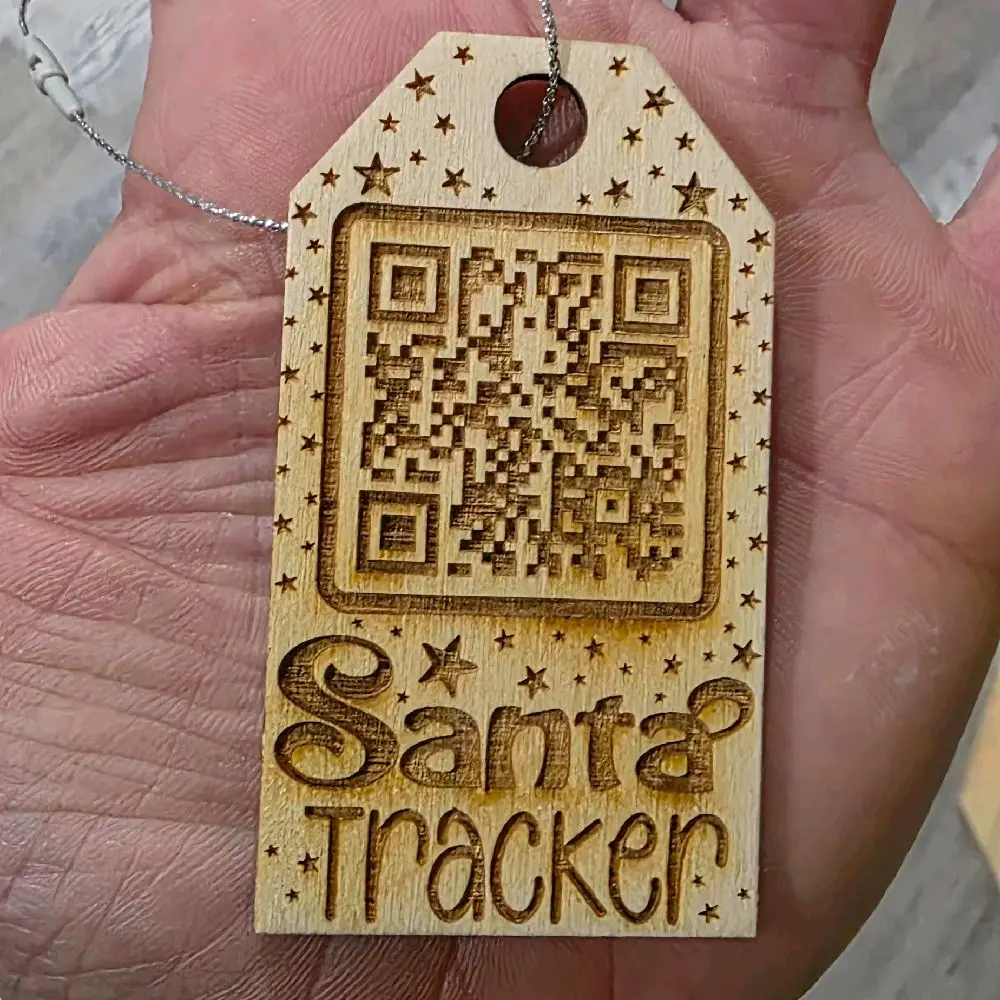 Santa Tracker Ornament with QR Code Design for Festive Decorations