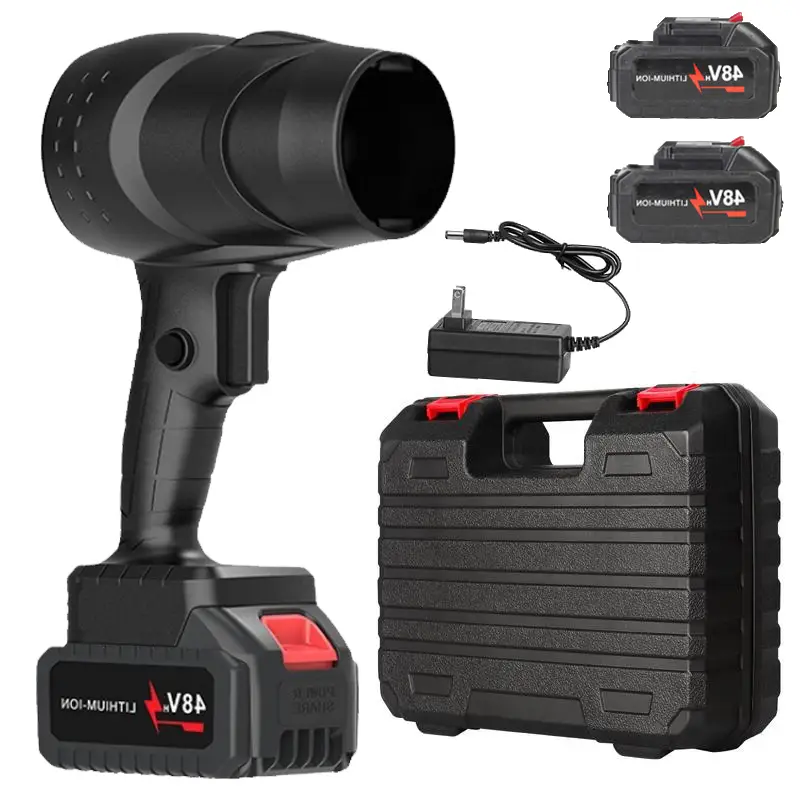 Turbo Jet Blower Two Batteries Cordless Power Air Duster Handheld Powerful Dryer for Car Dust Removal and Snow Removal Including