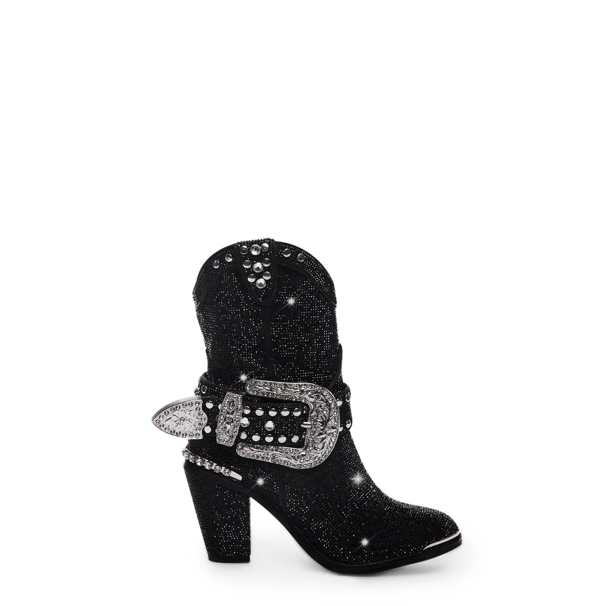 Sheriff Shine Cowboy Boots - Black