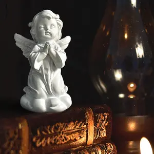 Little Angel Statue Figurine, Resin Cherub Statue Sleeping Angle Sculpture, Remembrance Healing Sympathy Gift for Memorial, Shelf Home Living Room Desktop Office Decoration - Praying