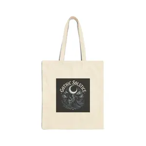 Gothic Solstice Moon Tote | witchy Christmas, winter solstice art